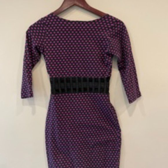 Motel Rocks Vintage Purple Polka Dot Dress - Picture 3 of 3